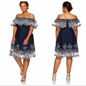 Eliza J Off The Shoulder Embroidery Dress Size 18W